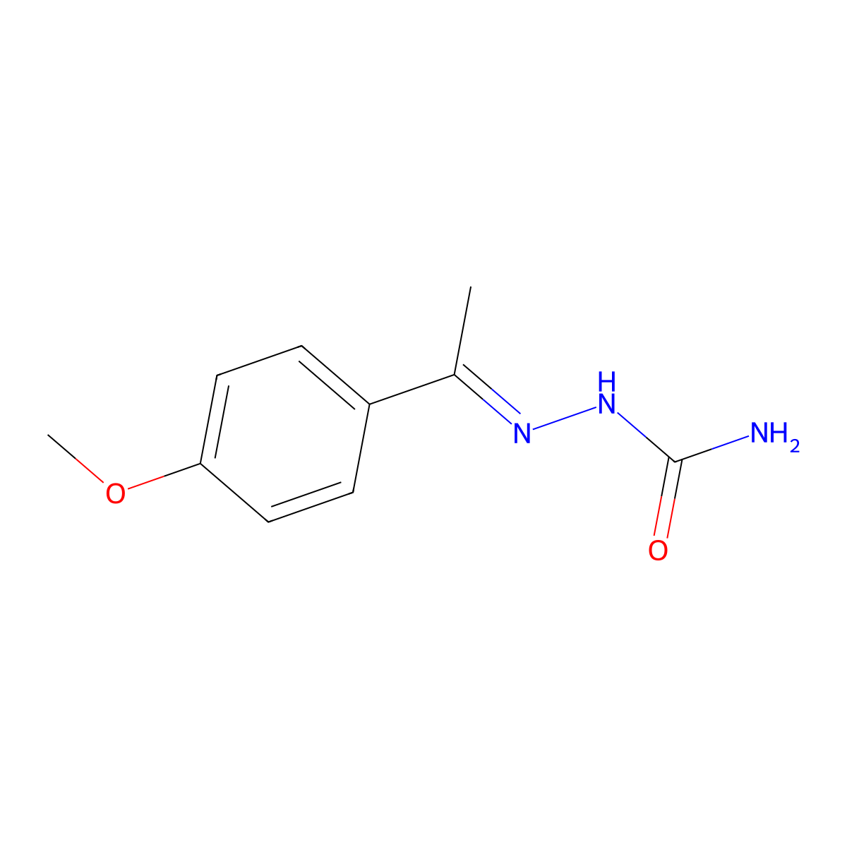 2-[1-(4-Methoxyphenyl)ethylidene]-1-hydrazinecarboxamide molecular structure, CAS 717-14-6