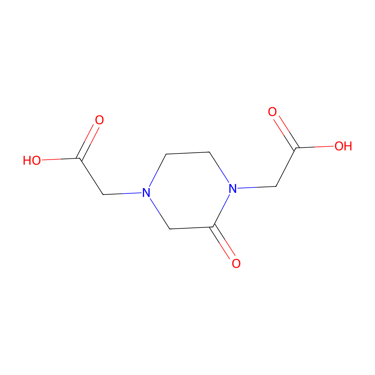1,4-Piperazinediacetic acid, 2-oxo- molecular structure, CAS 717-28-2