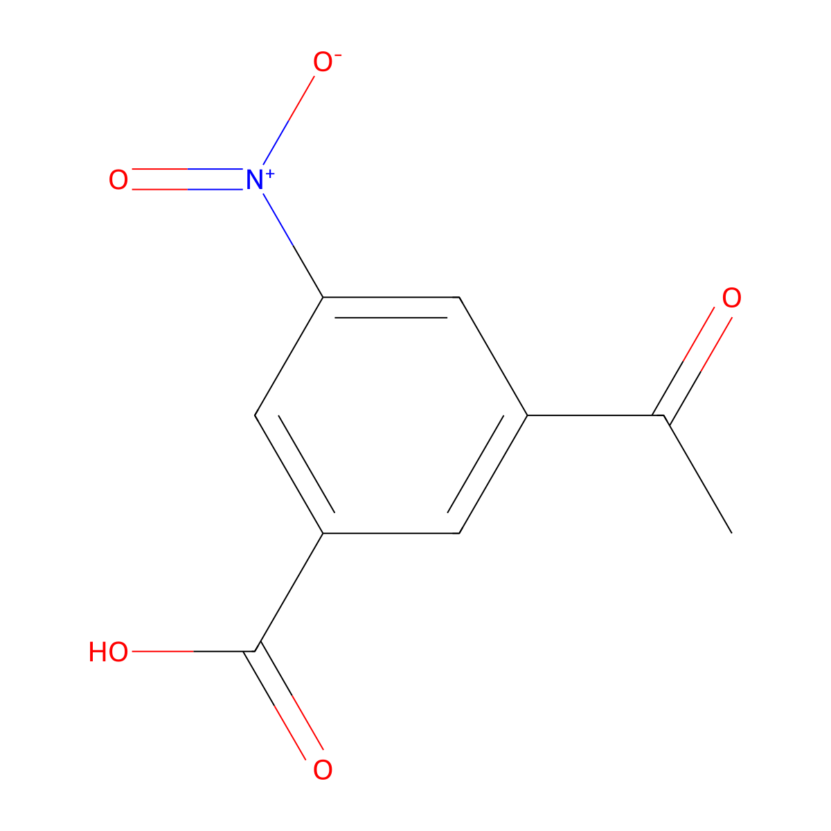 3-Acetyl-5-nitrobenzoic acid molecular structure, CAS 717-75-9