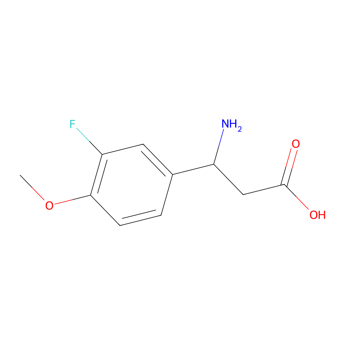 3-Amino-3-(3-fluoro-4-methoxyphenyl)propanoic acid molecular structure, CAS 717-79-3