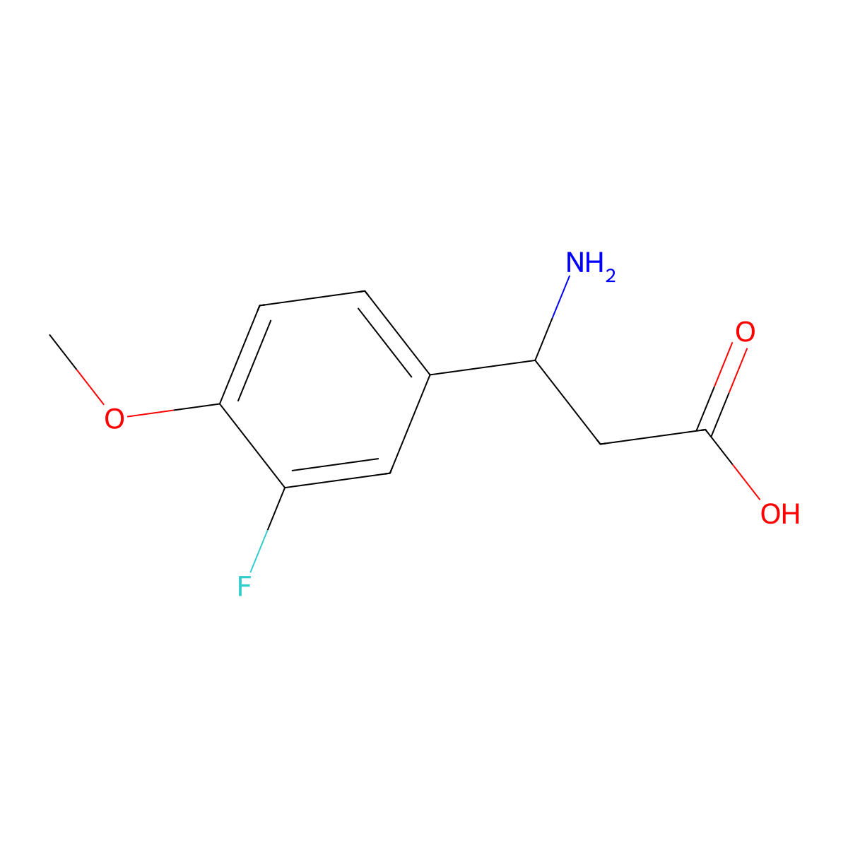 3-Amino-3-(3-fluoro-4-methoxyphenyl)propanoic acid molecular structure, CAS 717-79-3