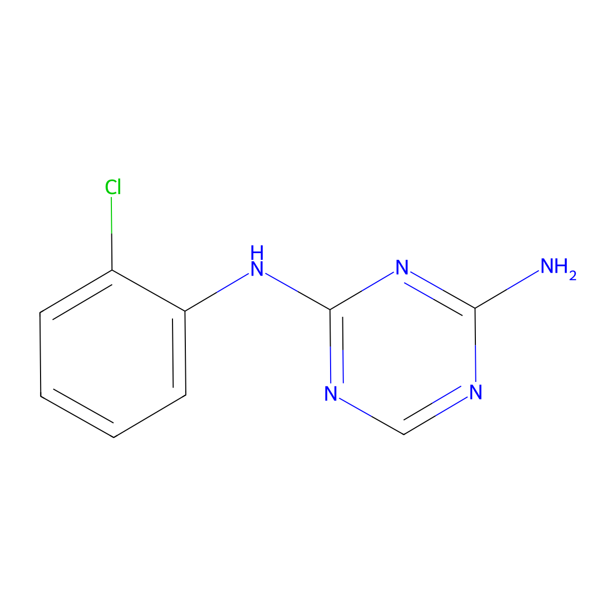 N-(2-Chlorophenyl)-1,3,5-triazine-2,4-diamine molecular structure, CAS 717-92-0
