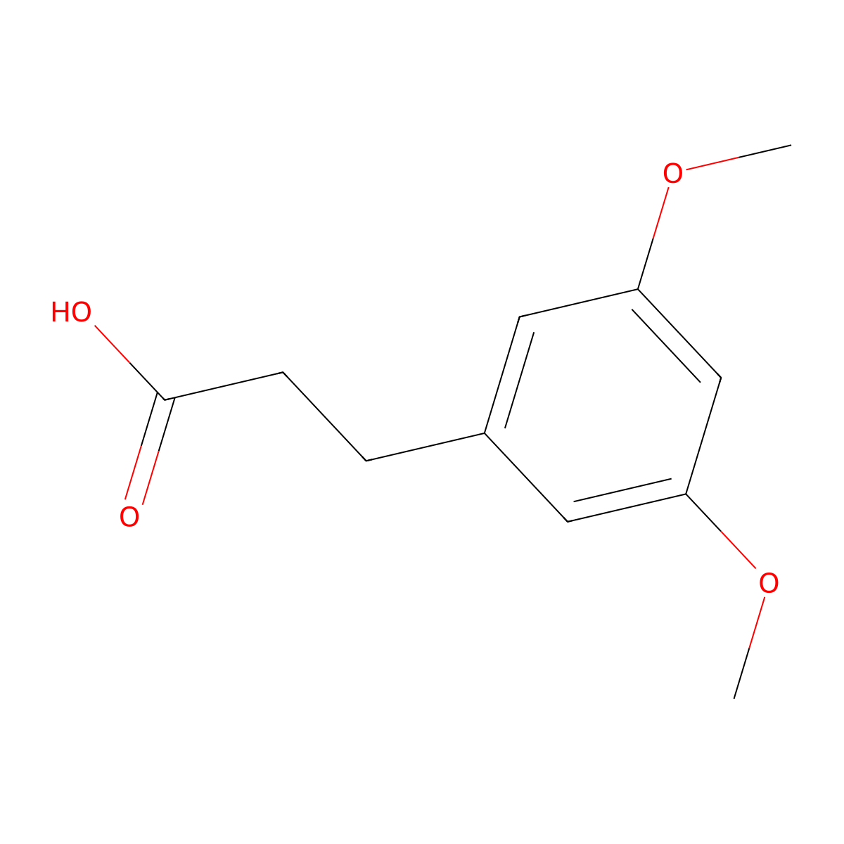 3,5-Dimethoxyphenylpropionic acid molecular structure, CAS 717-94-2