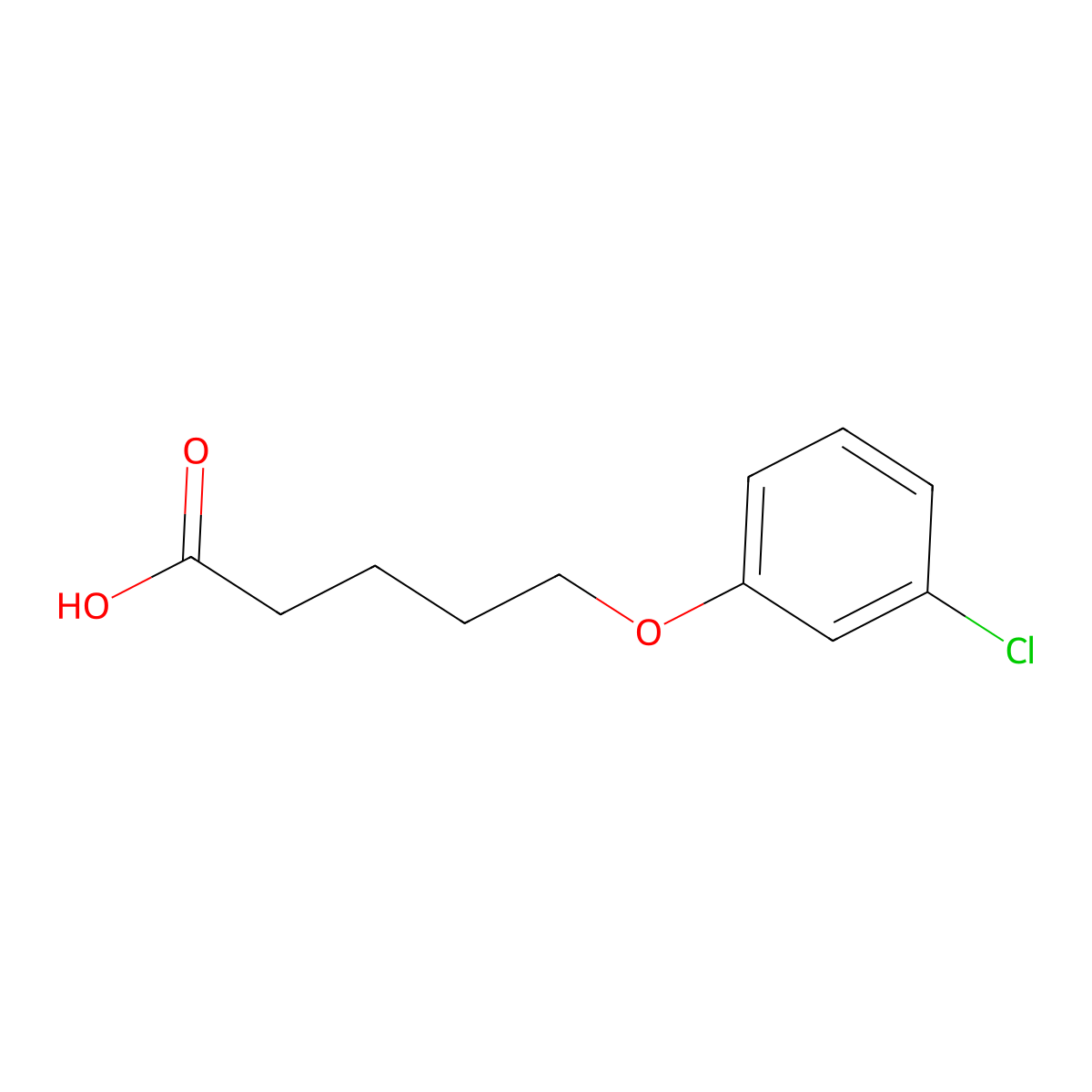 5-(3-Chlorophenoxy)pentanoic acid molecular structure, CAS 7170-52-7