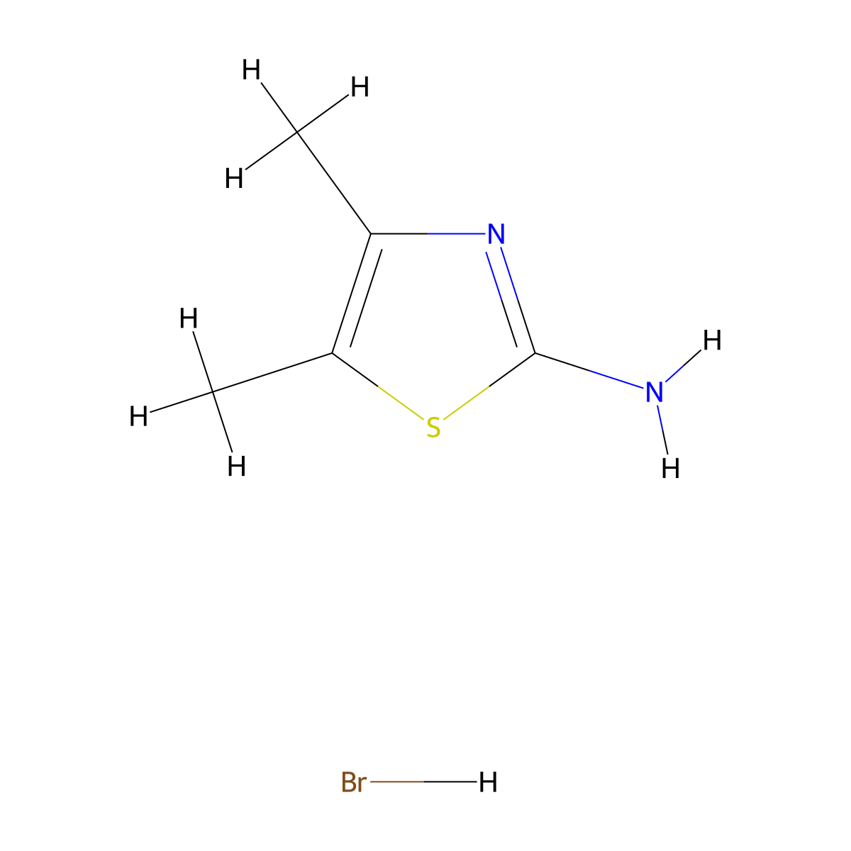 2-Amino-4,5-dimethylthiazole hydrobromide molecular structure, CAS 7170-76-5