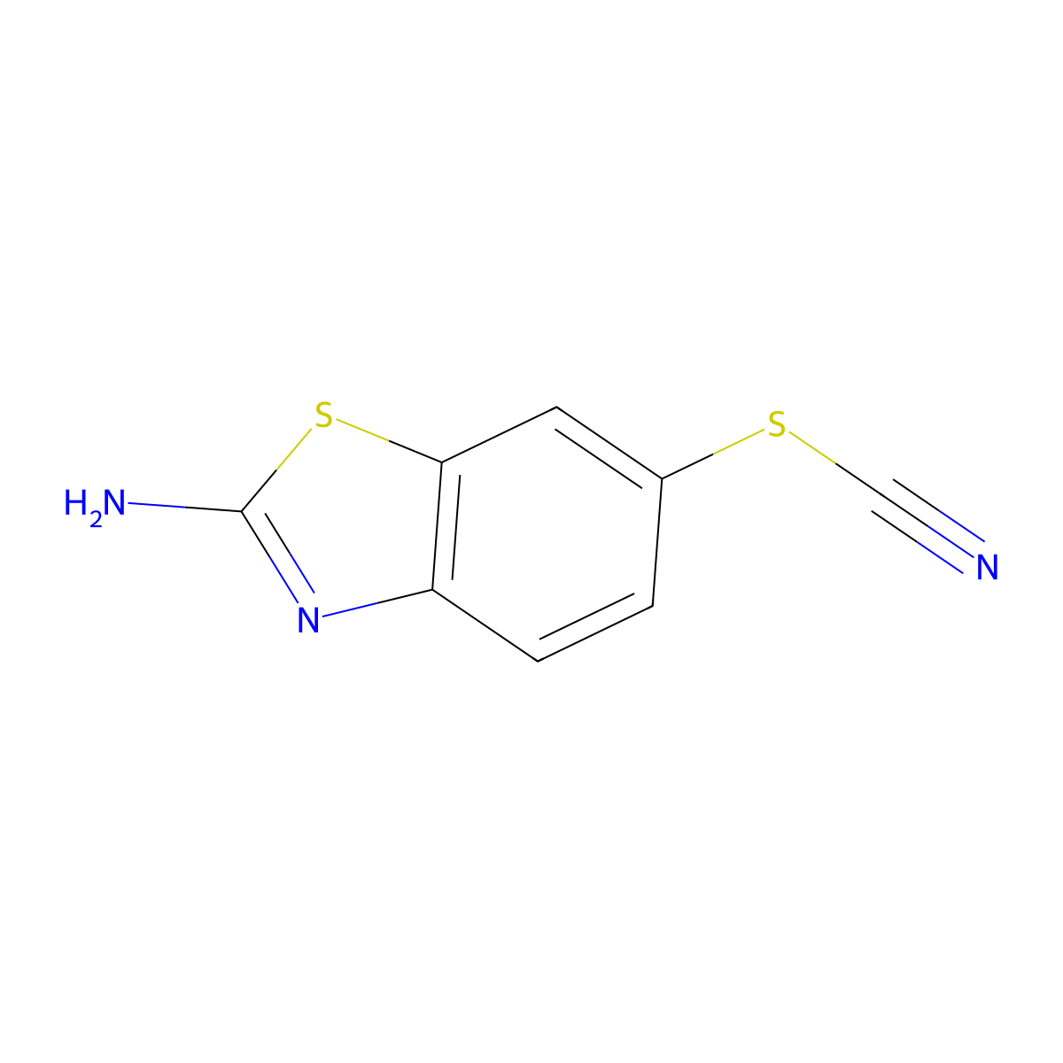 2-Amino-6-thiocyanato-1,3-benzothiazole molecular structure, CAS 7170-77-6
