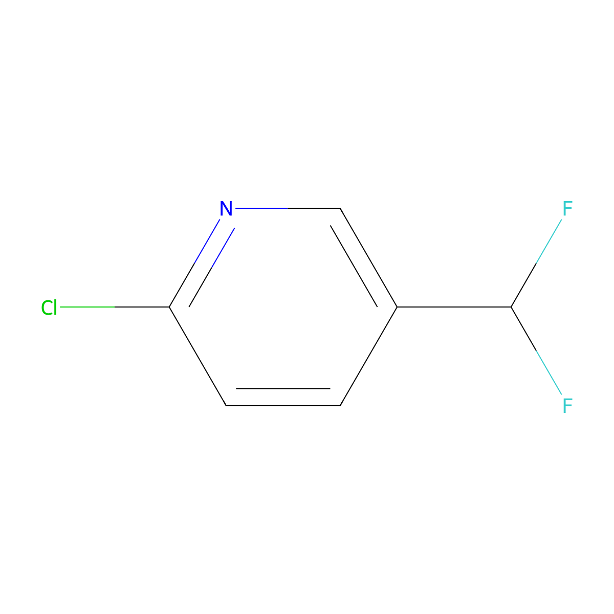2-Chloro-5-(difluoromethyl)pyridine molecular structure, CAS 71701-99-0