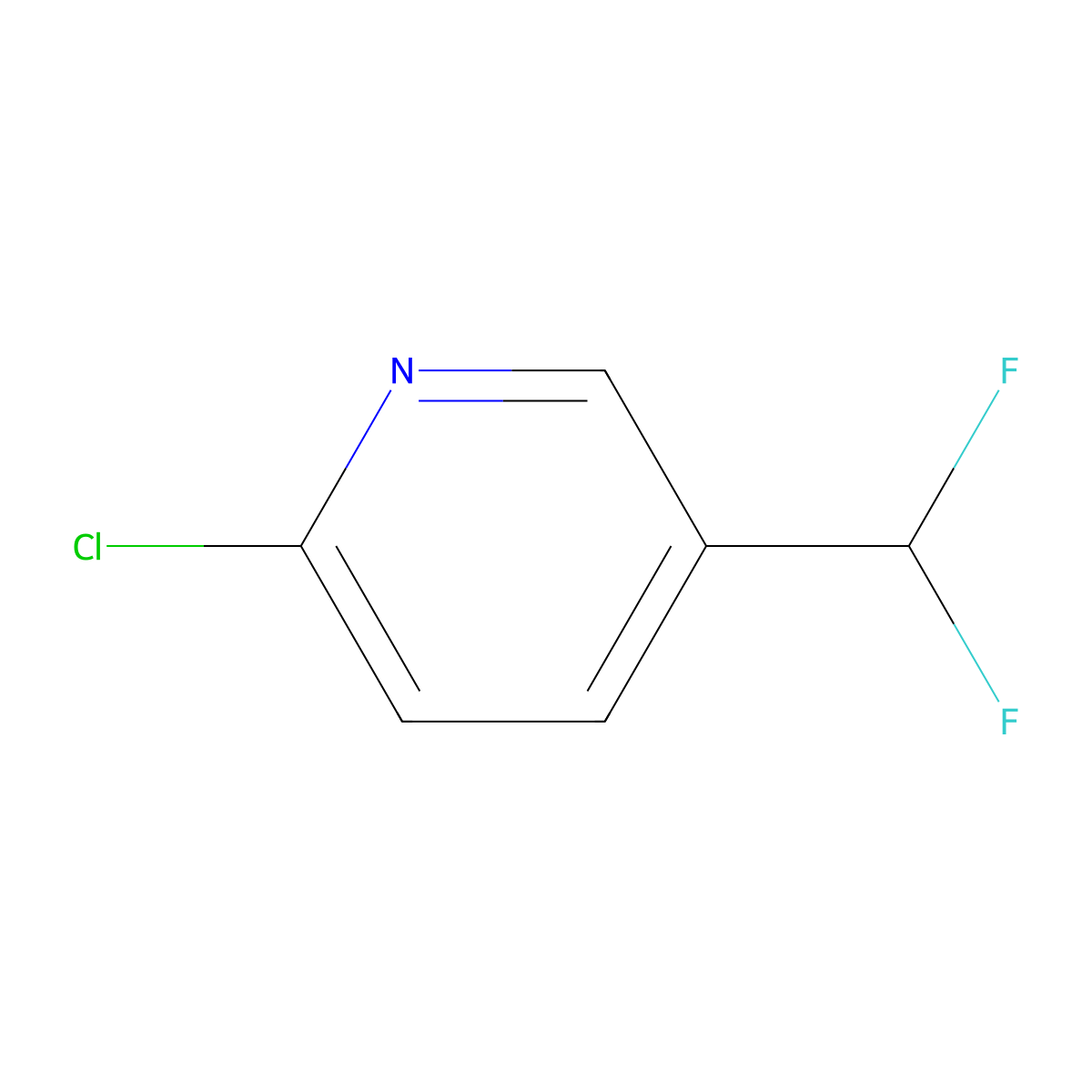 2-Chloro-5-(difluoromethyl)pyridine molecular structure, CAS 71701-99-0