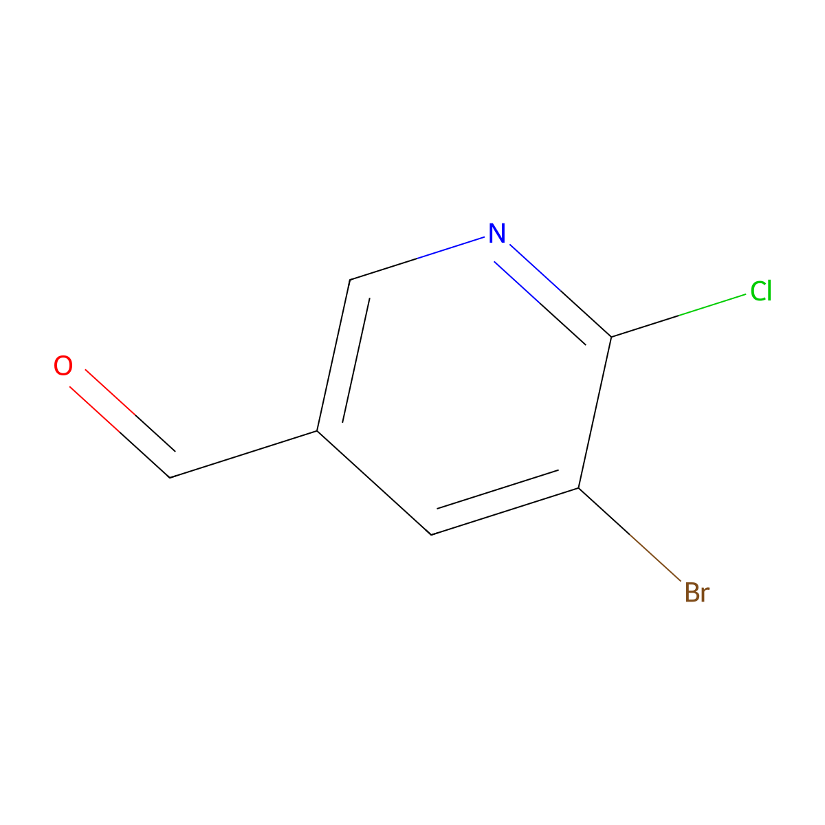 5-Bromo-6-chloro-3-pyridinecarboxaldehyde molecular structure, CAS 71702-00-6