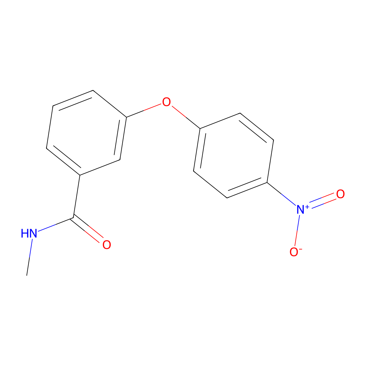 N-methyl-3-(4-nitrophenoxy)benzamide molecular structure, CAS 71708-64-0
