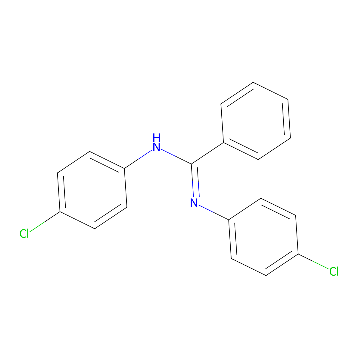 n,n'-Bis(4-chlorophenyl)benzenecarboximidamide molecular structure, CAS 71709-30-3