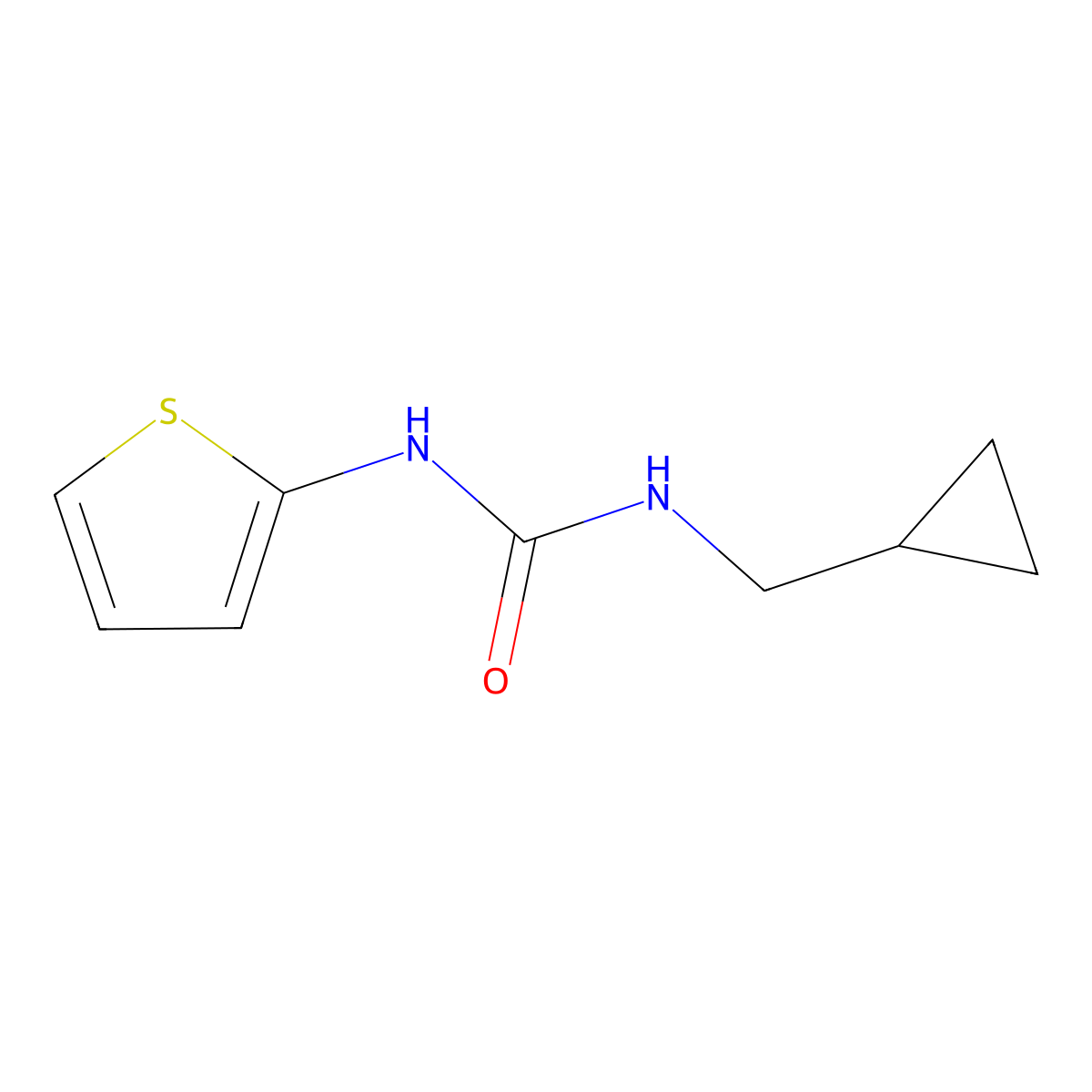 1-(Cyclopropylmethyl)-3-(thiophen-2-yl)urea molecular structure, CAS 717098-25-4