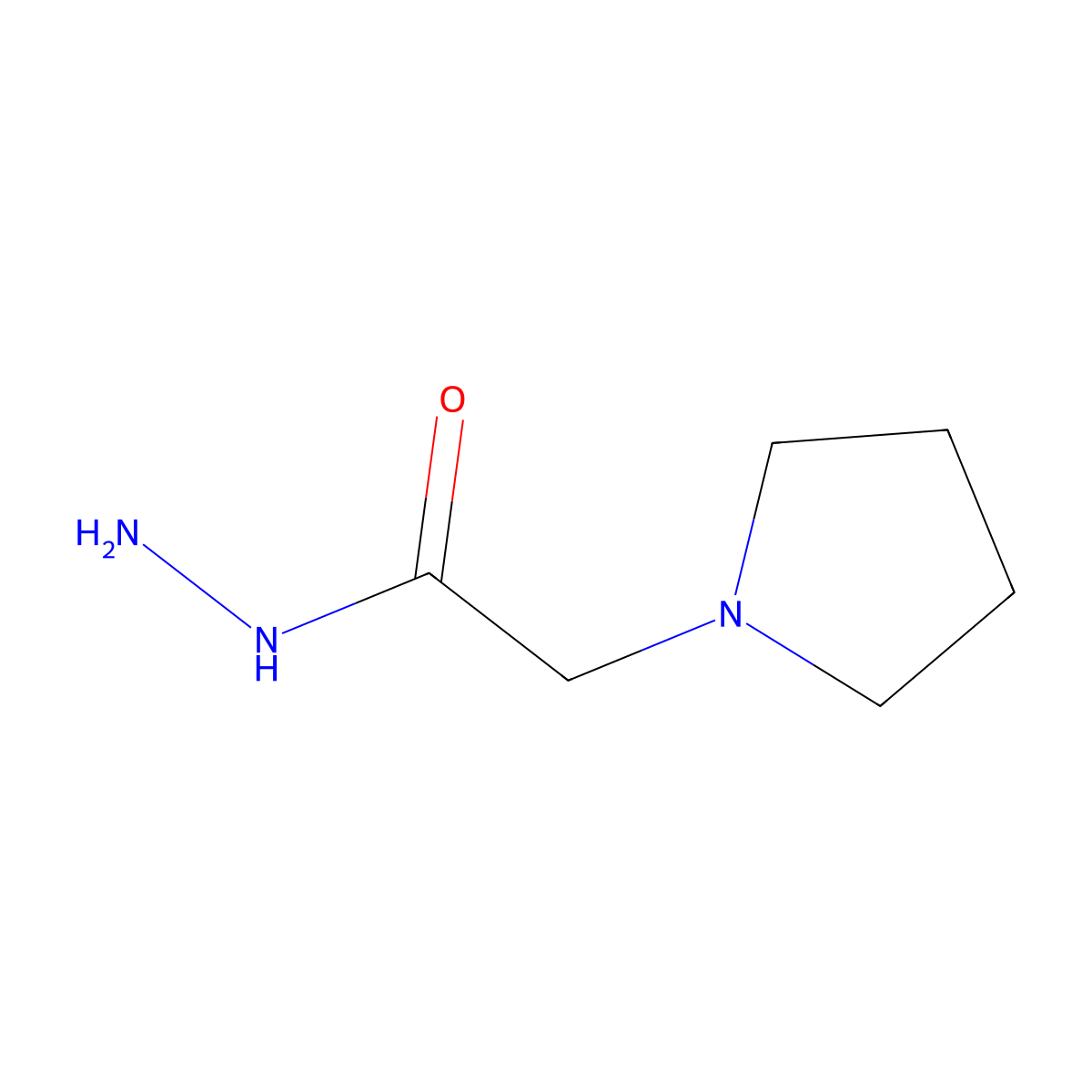 2-(Pyrrolidin-1-yl)acetohydrazide molecular structure, CAS 7171-96-2
