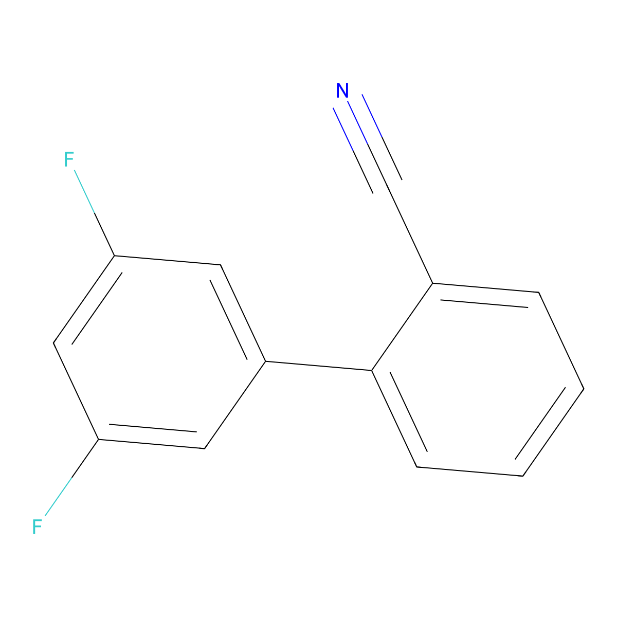 2-(3,5-Difluorophenyl)benzonitrile molecular structure, CAS 717101-37-6