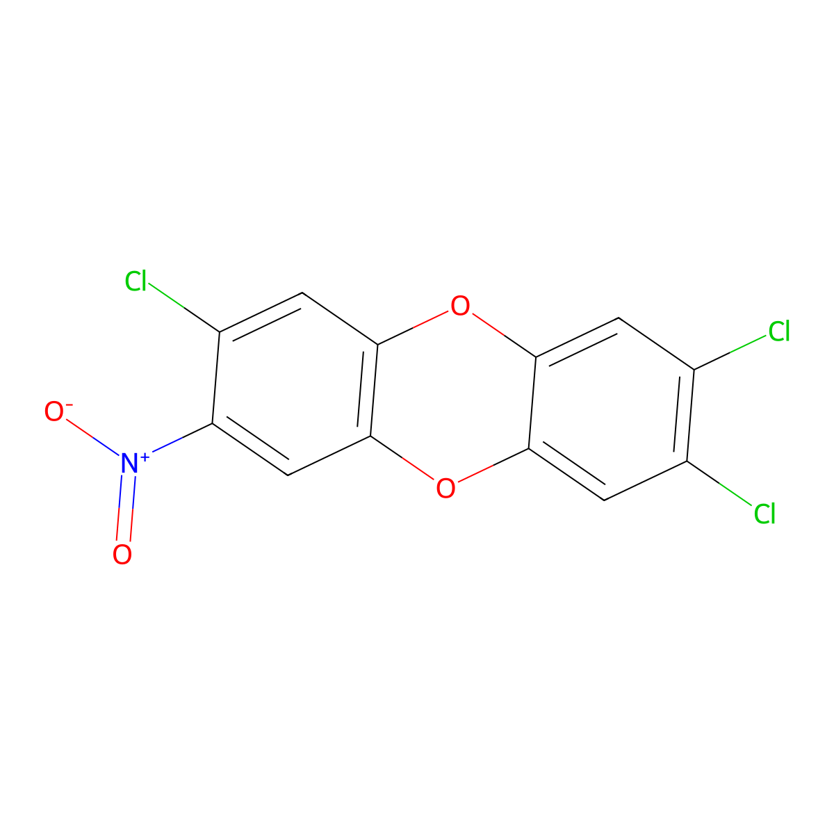 2,3,7-Trichloro-8-nitrodibenzo(b,e)(1,4)dioxin molecular structure, CAS 71712-70-4
