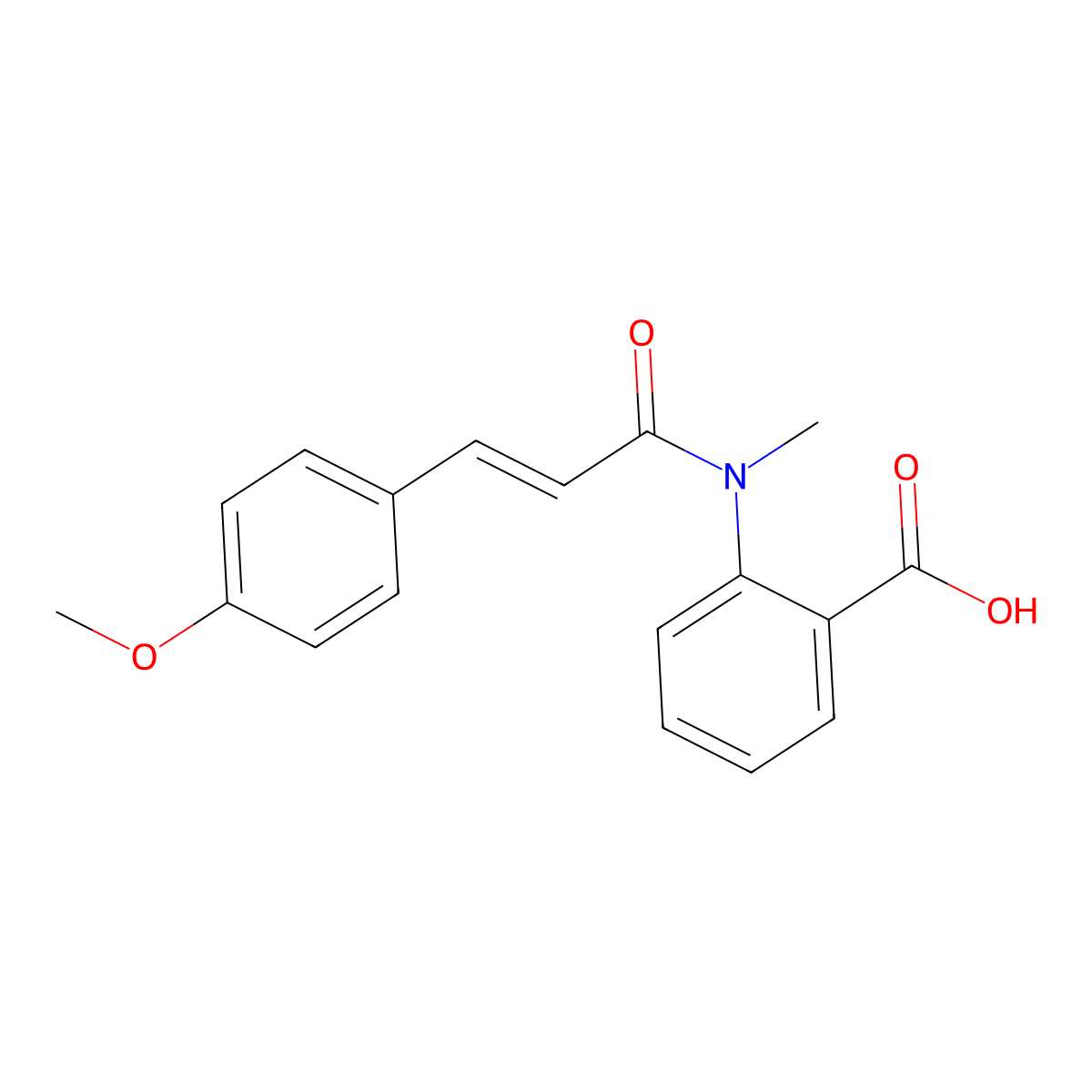 2-[3-(4-Methoxyphenyl)-N-methylprop-2-enamido]benzoic acid molecular structure, CAS 717131-40-3