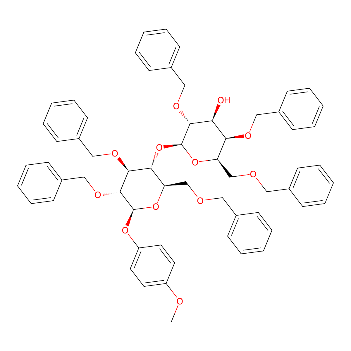 Gal[246Bn]beta(1-4)Glc[236Bn]-beta-MP molecular structure, CAS 717132-49-5