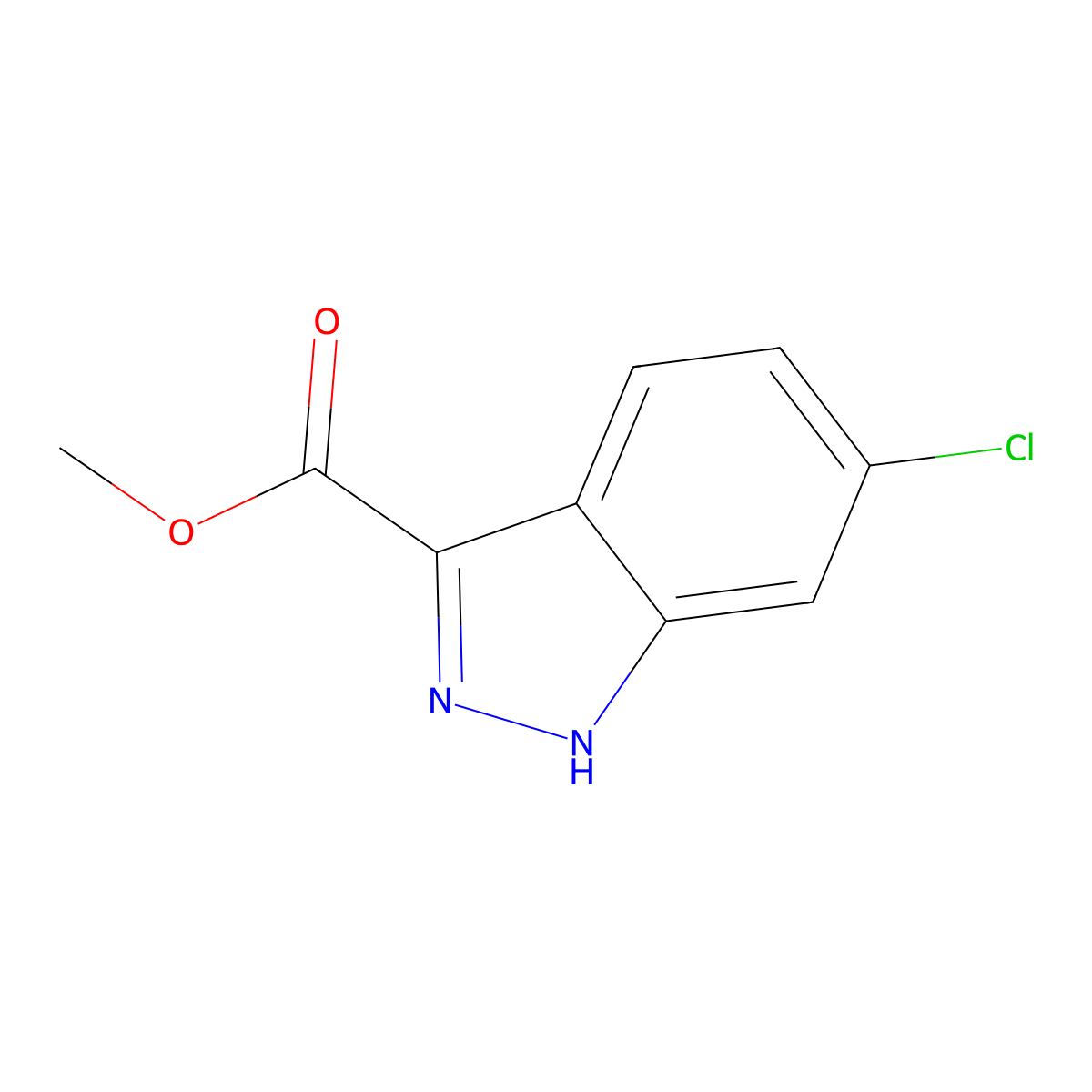Methyl 6-chloro-1H-indazole-3-carboxylate molecular structure, CAS 717134-47-9