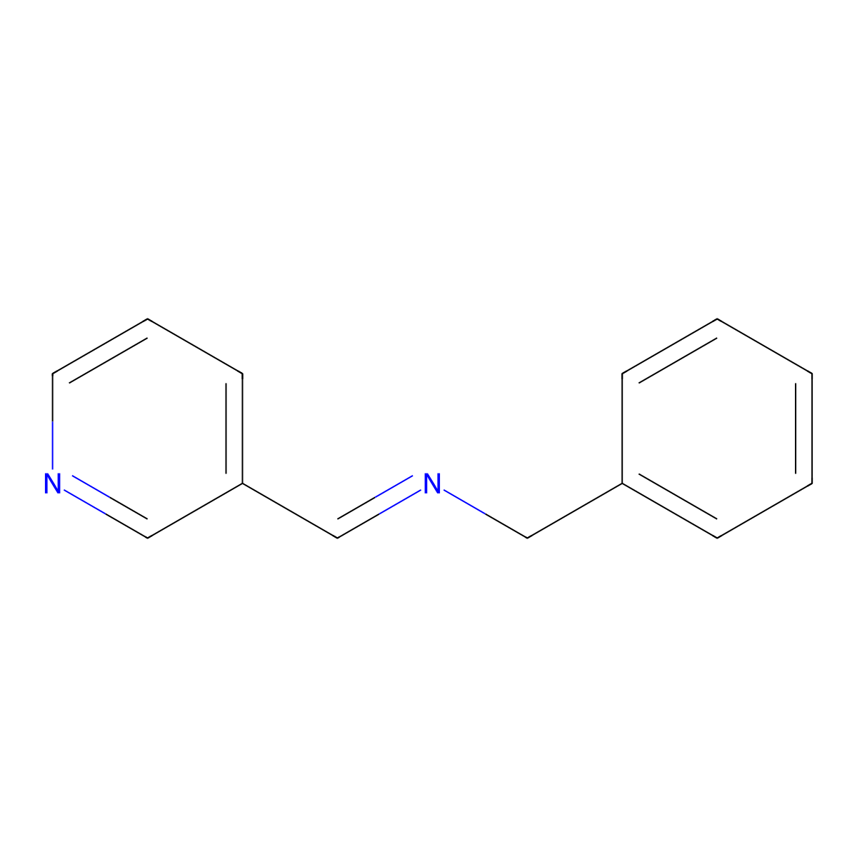 1-Phenyl-N-(pyridin-3-ylmethylene)methanamine molecular structure, CAS 71718-88-2