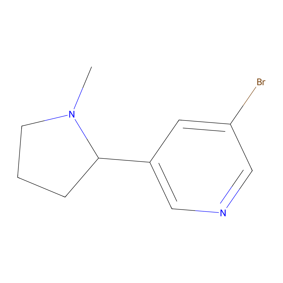 3-Bromo-5-(1-methyl-pyrrolidin-2-yl)-pyridine molecular structure, CAS 71719-09-0