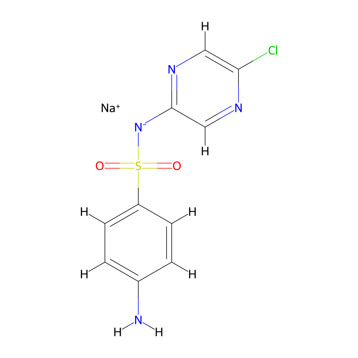 Sodium N-(5-chloropyrazinyl)sulphanilamidate molecular structure, CAS 71720-40-6