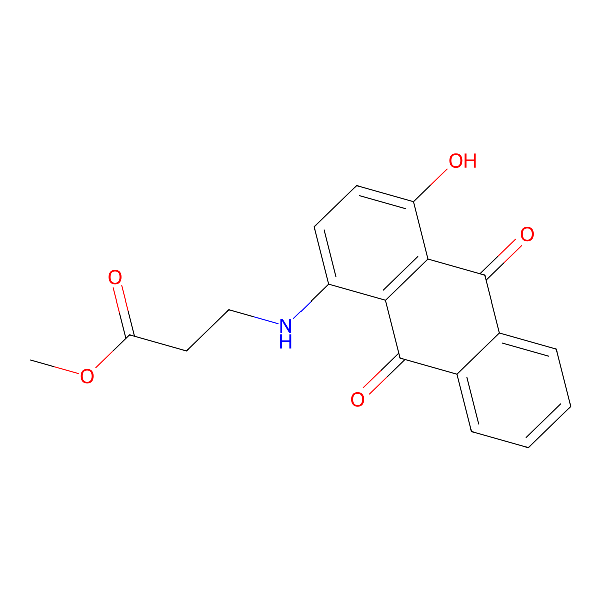beta-Alanine, N-(9,10-dihydro-4-hydroxy-9,10-dioxo-1-anthracenyl)-, methyl ester molecular structure, CAS 71720-87-1