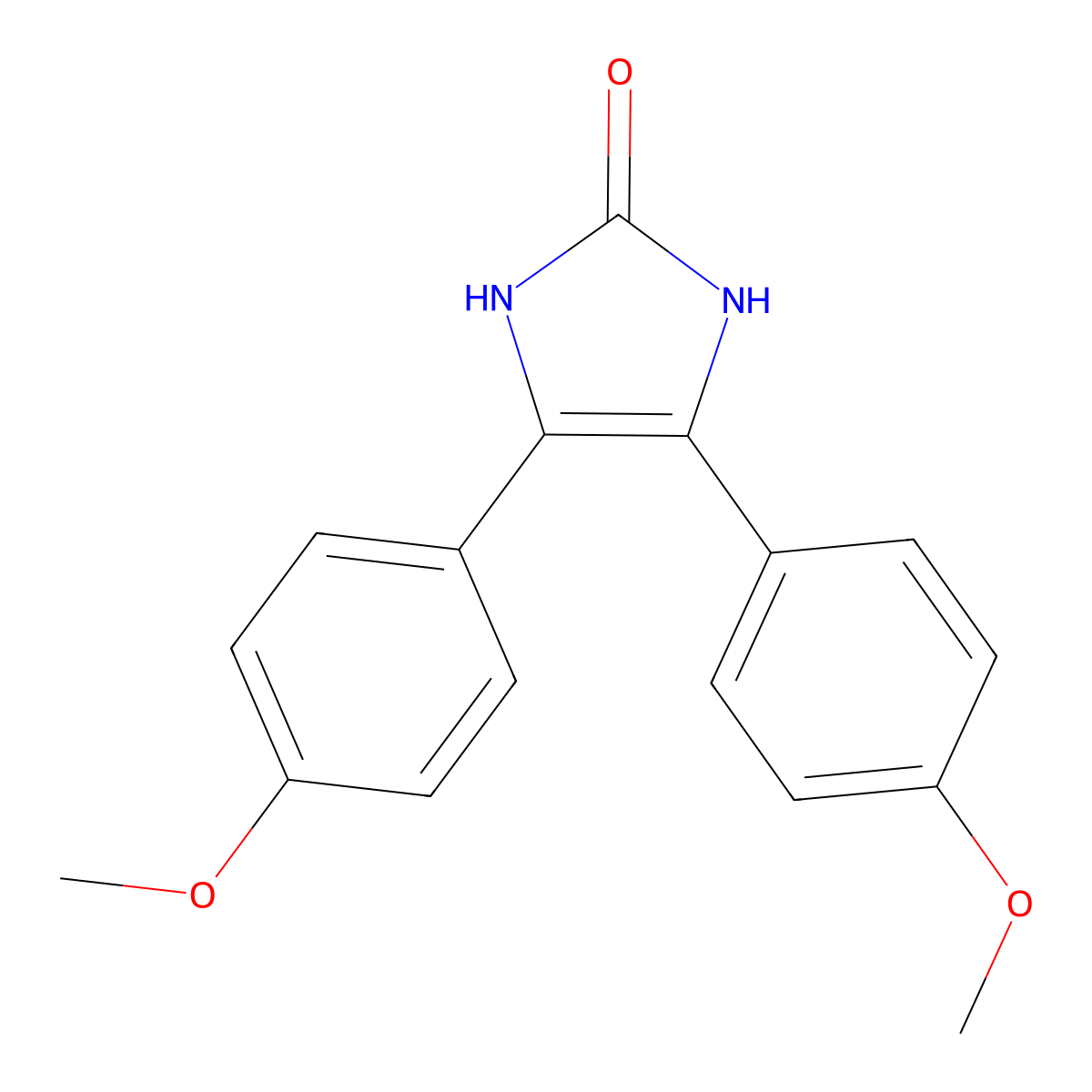 1,3-Dihydro-4,5-bis(4-methoxyphenyl)-2H-imidazol-2-one molecular structure, CAS 71727-40-7