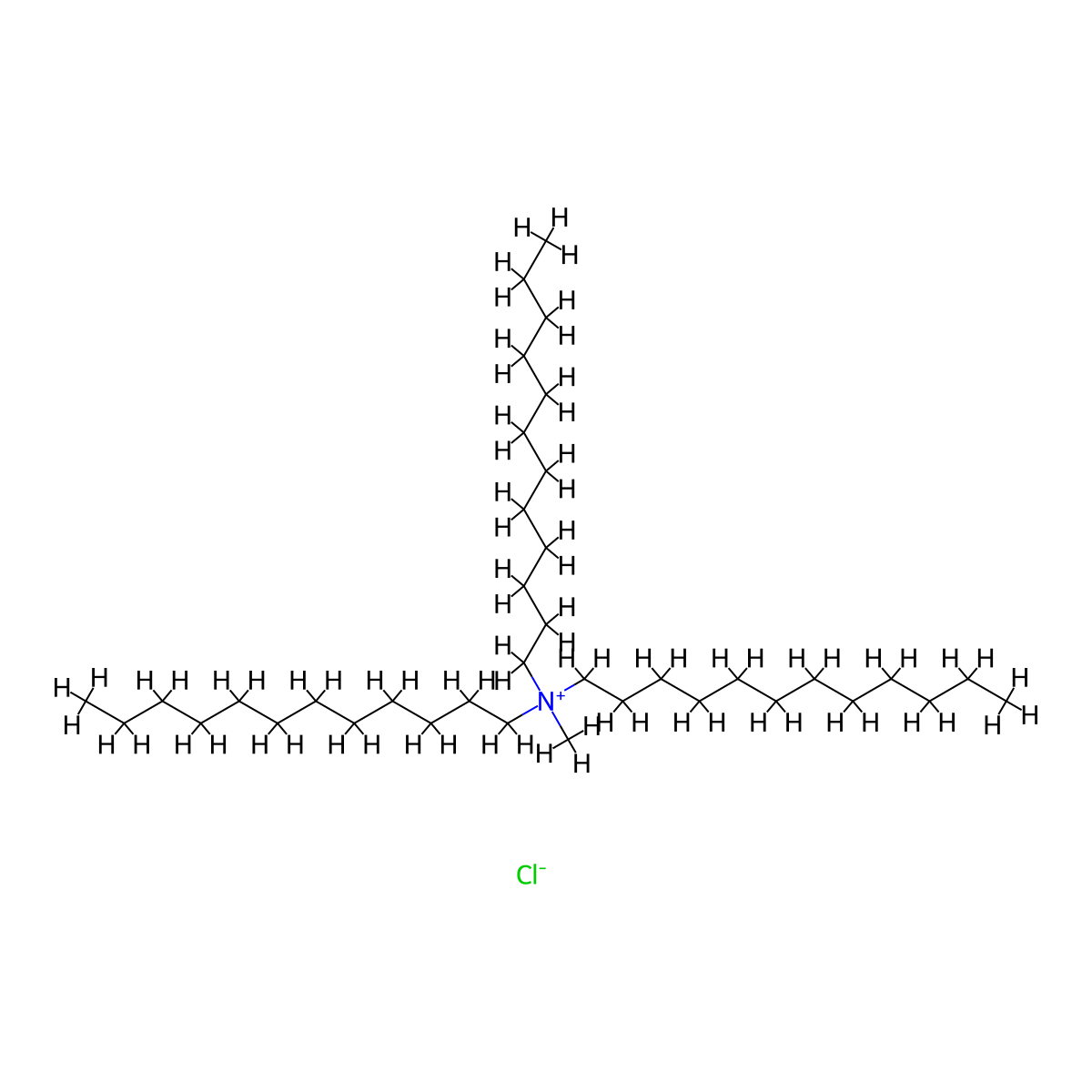 Tridodecylmethylammonium chloride molecular structure, CAS 7173-54-8