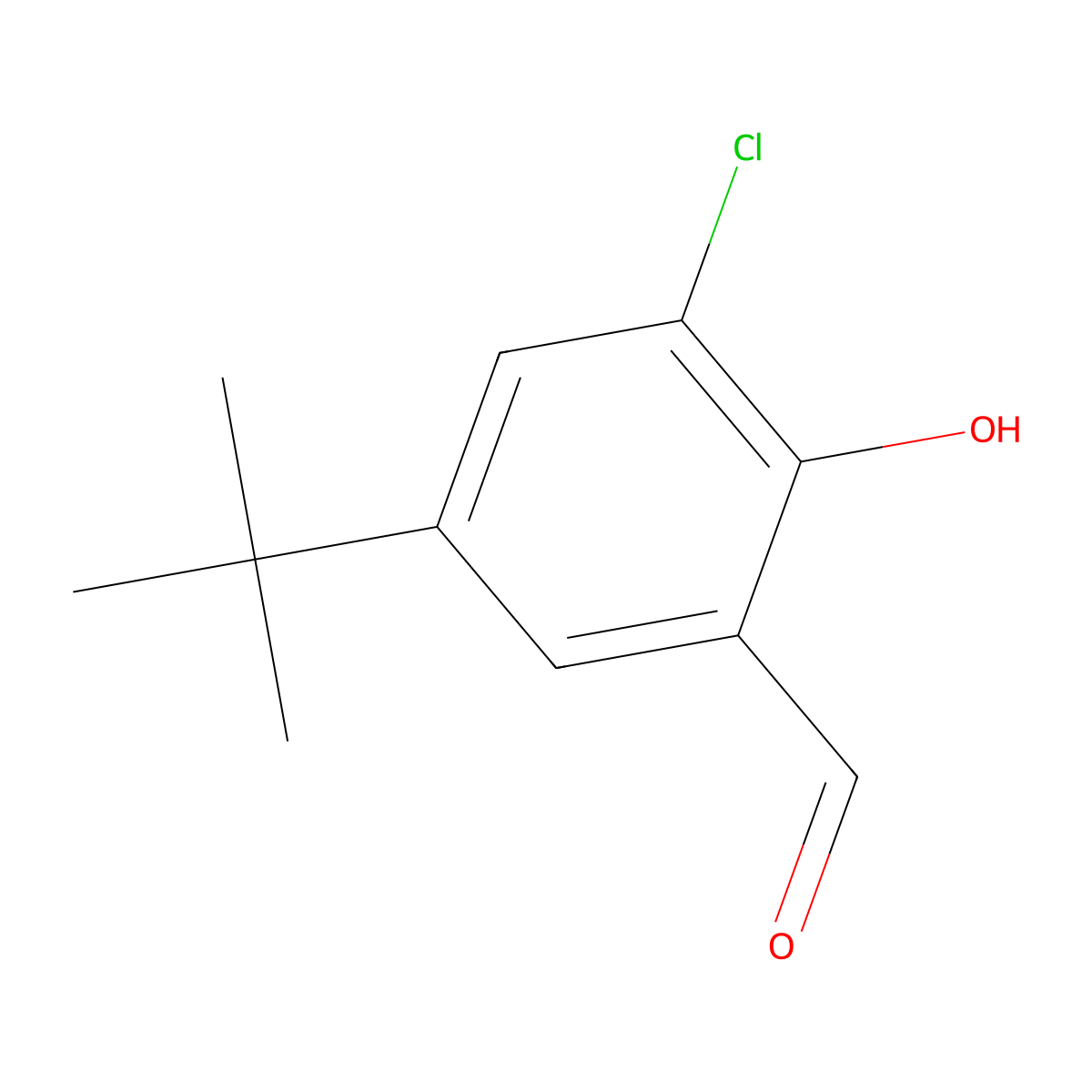 5-tert-Butyl-3-chloro-2-hydroxy-benzaldehyde molecular structure, CAS 71730-43-3