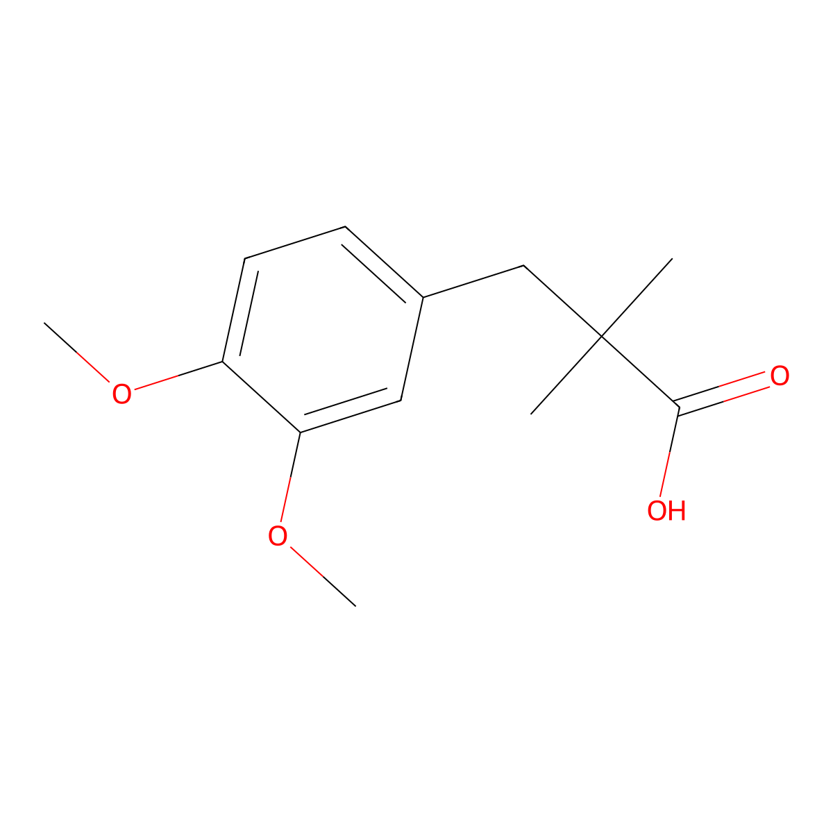 3-(3,4-Dimethoxyphenyl)-2,2-dimethylpropanoic acid molecular structure, CAS 71730-59-1