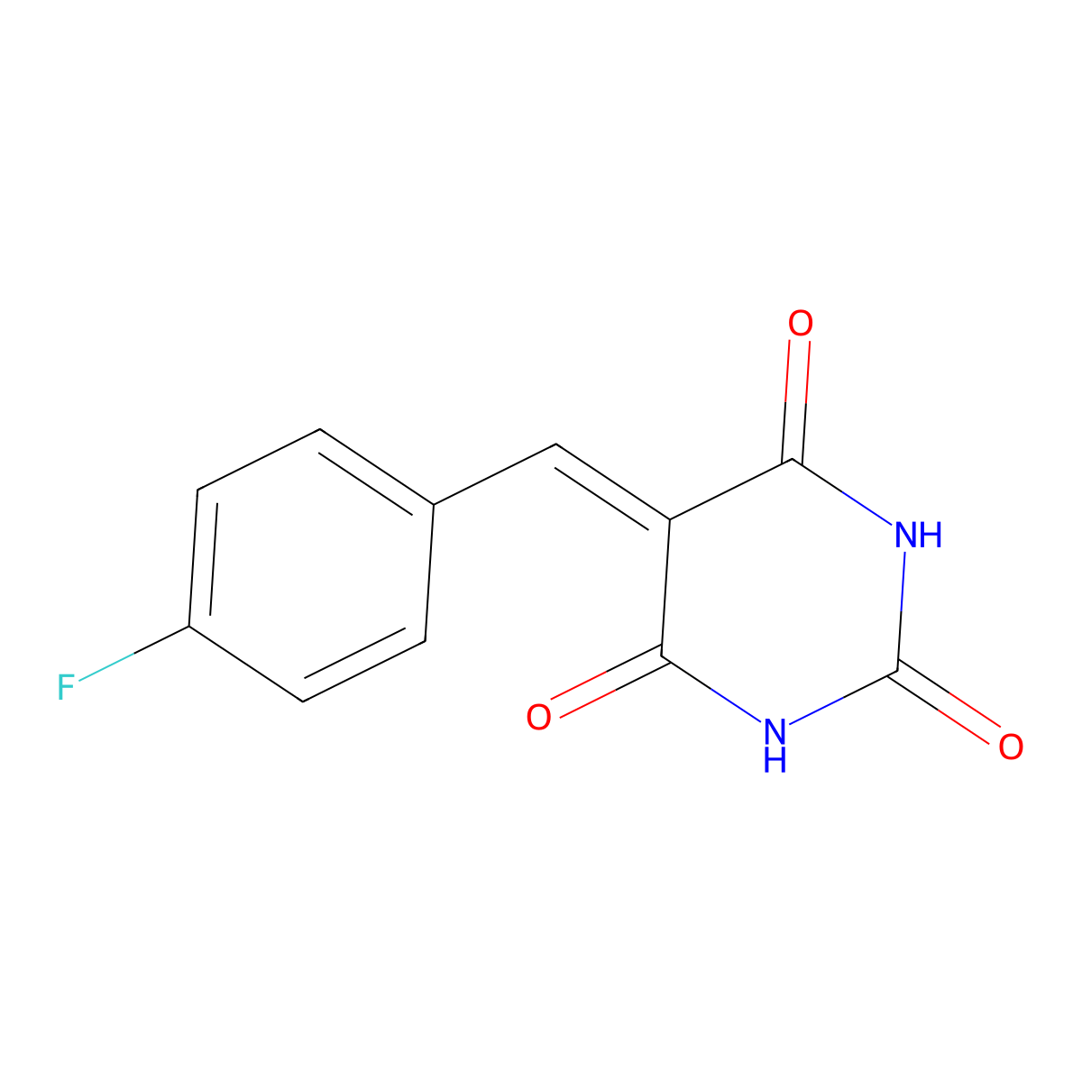 5-[(4-Fluorophenyl)methylidene]-1,3-diazinane-2,4,6-trione molecular structure, CAS 71732-10-0