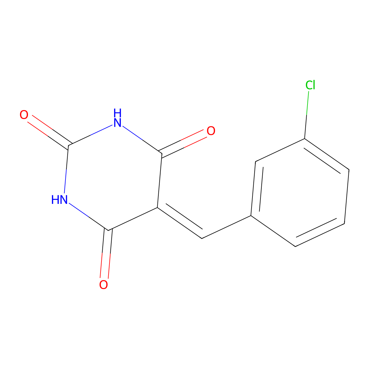 5-[(3-Chlorophenyl)methylidene]-1,3-diazinane-2,4,6-trione molecular structure, CAS 71732-11-1