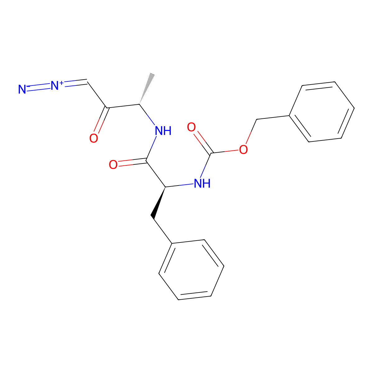 Carbobenzoxycarbonyl-phenylalanyl-alaninyldiazomethane molecular structure, CAS 71732-53-1