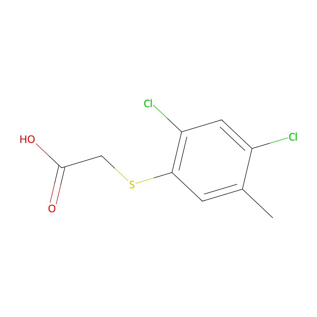 ((2,4-Dichloro-5-methylphenyl)thio)acetic acid molecular structure, CAS 71735-21-2