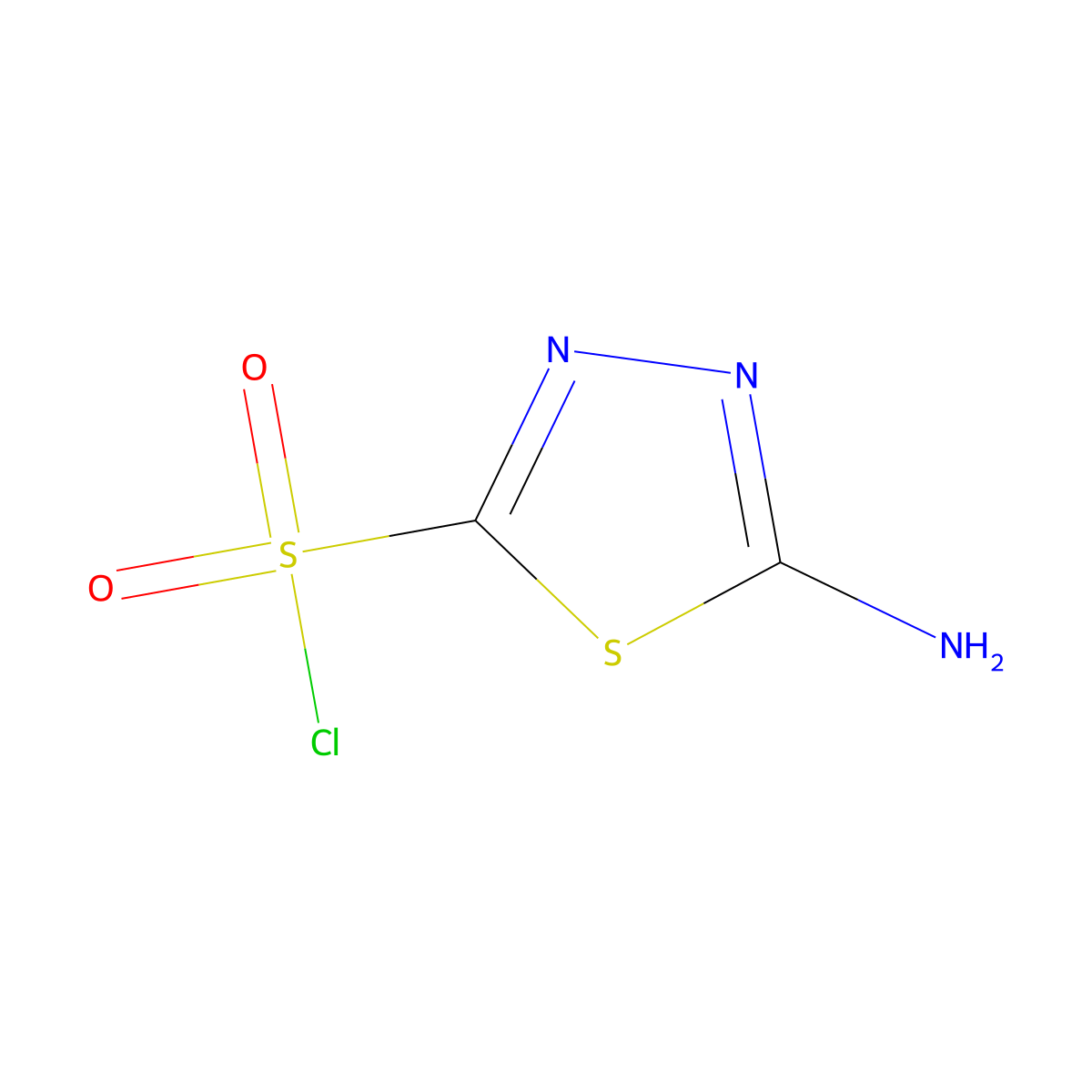5-Amino-1,3,4-thiadiazole-2-sulfonyl chloride molecular structure, CAS 71738-98-2