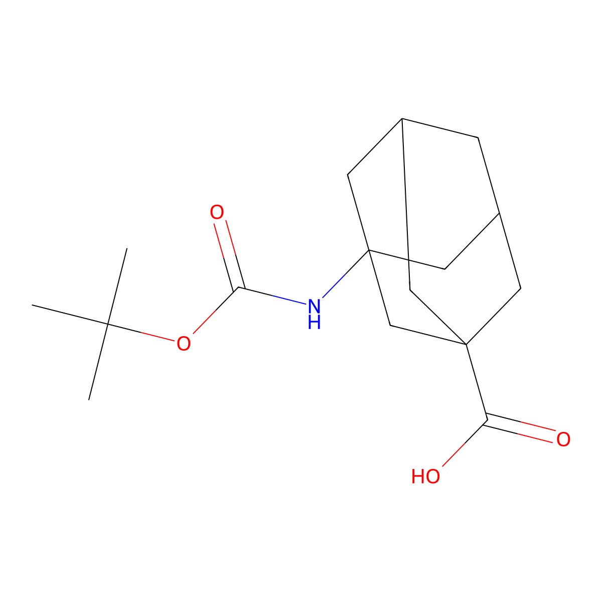 3-{[(Tert-butoxy)carbonyl]amino}adamantane-1-carboxylic acid molecular structure, CAS 71740-76-6