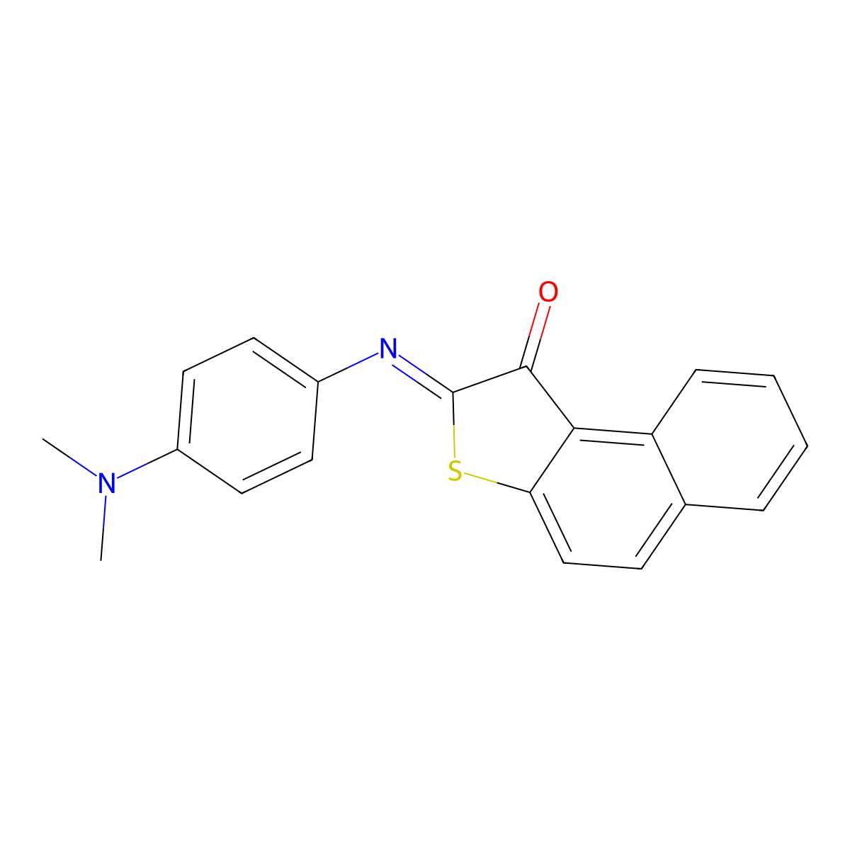(Z)-2-((4-(dimethylamino)phenyl)imino)naphtho[2,1-b]thiophen-1(2H)-one molecular structure, CAS 71742-54-6