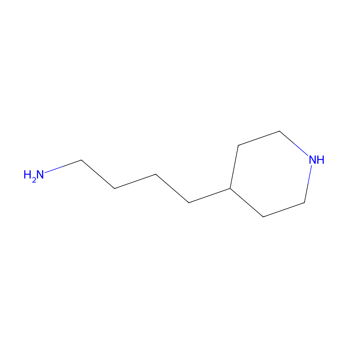 4-Piperidin-4-ylbutan-1-amine molecular structure, CAS 71745-15-8