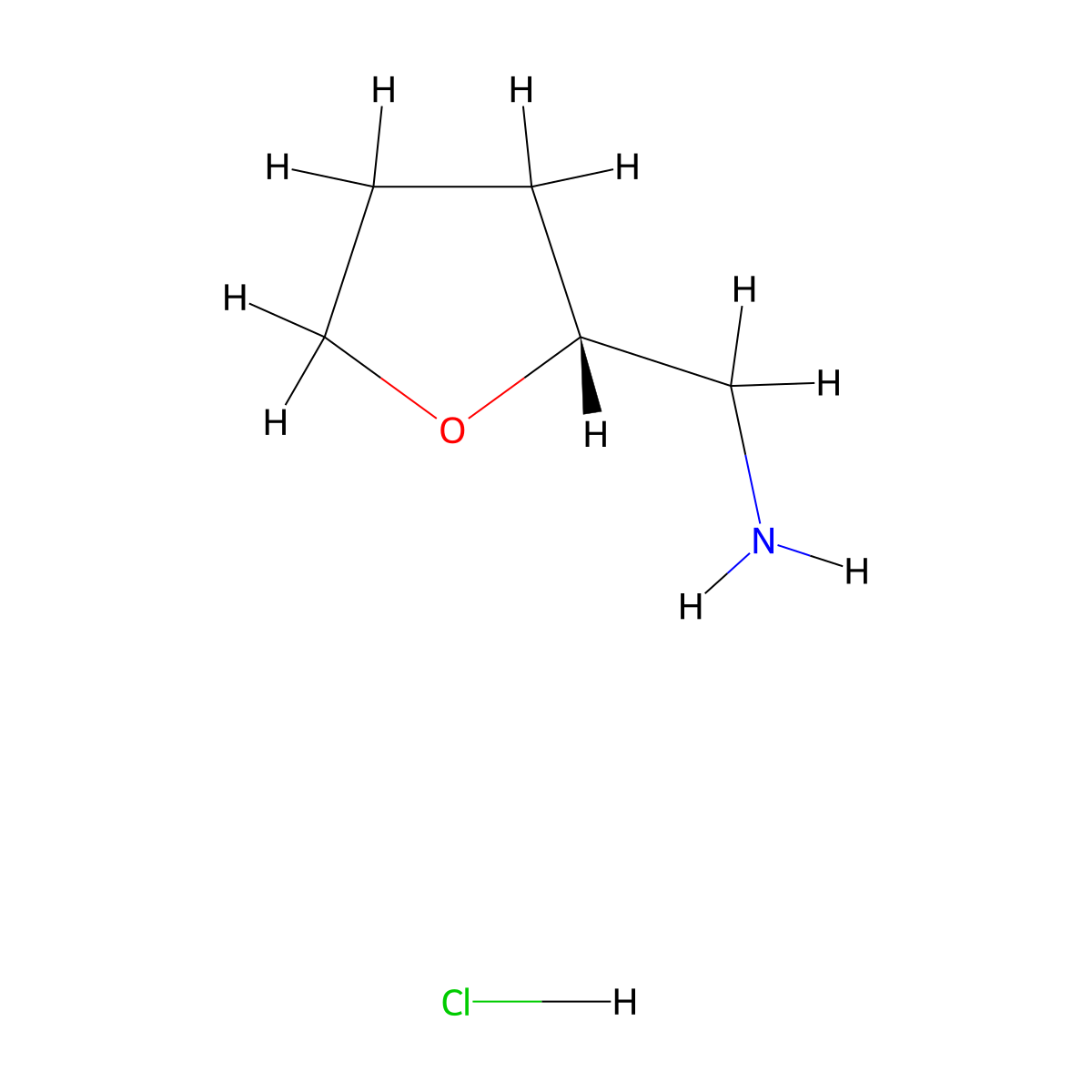 ((2R)-oxolan-2-yl)methanamine hydrochloride molecular structure, CAS 7175-80-6