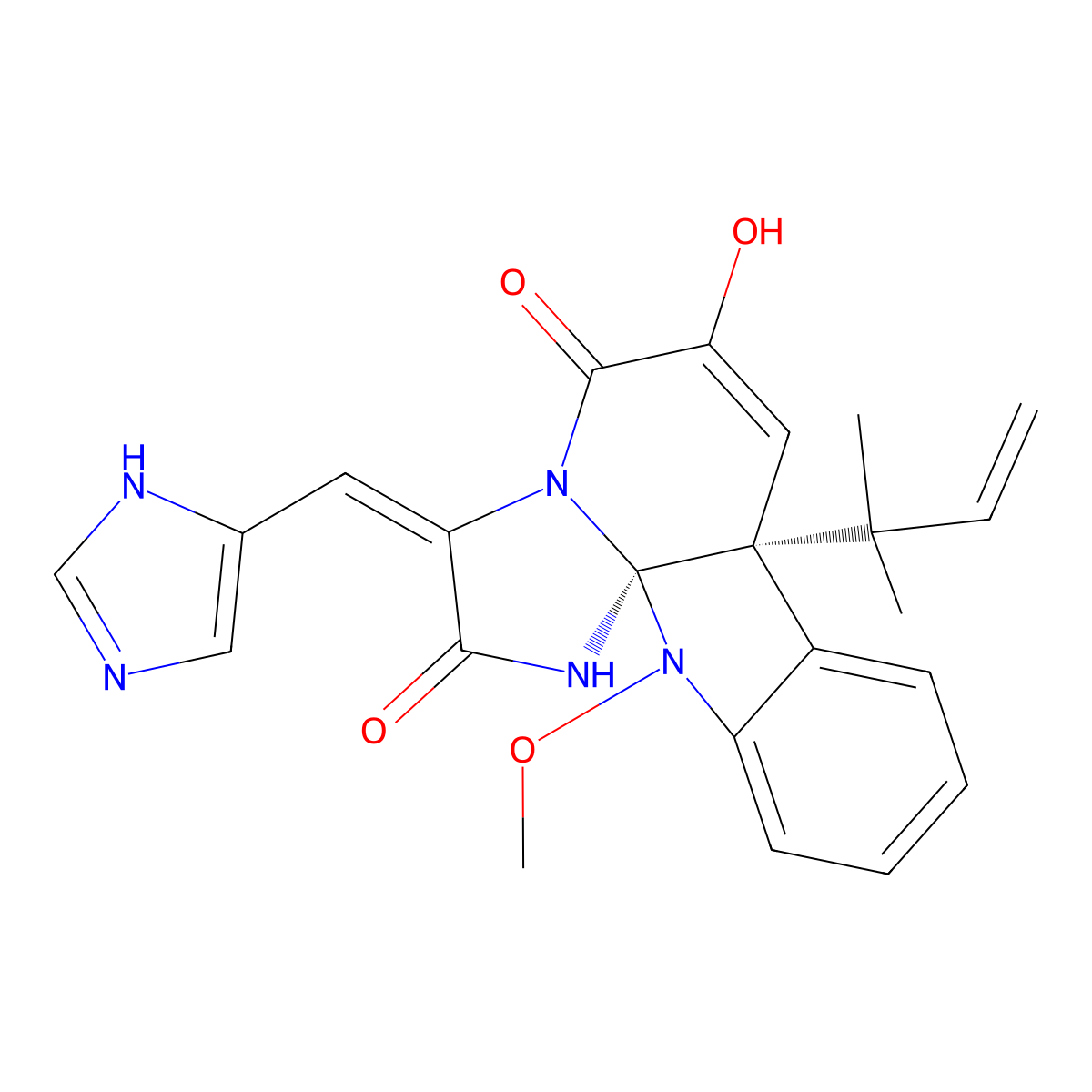 Meleagrin molecular structure, CAS 71751-77-4