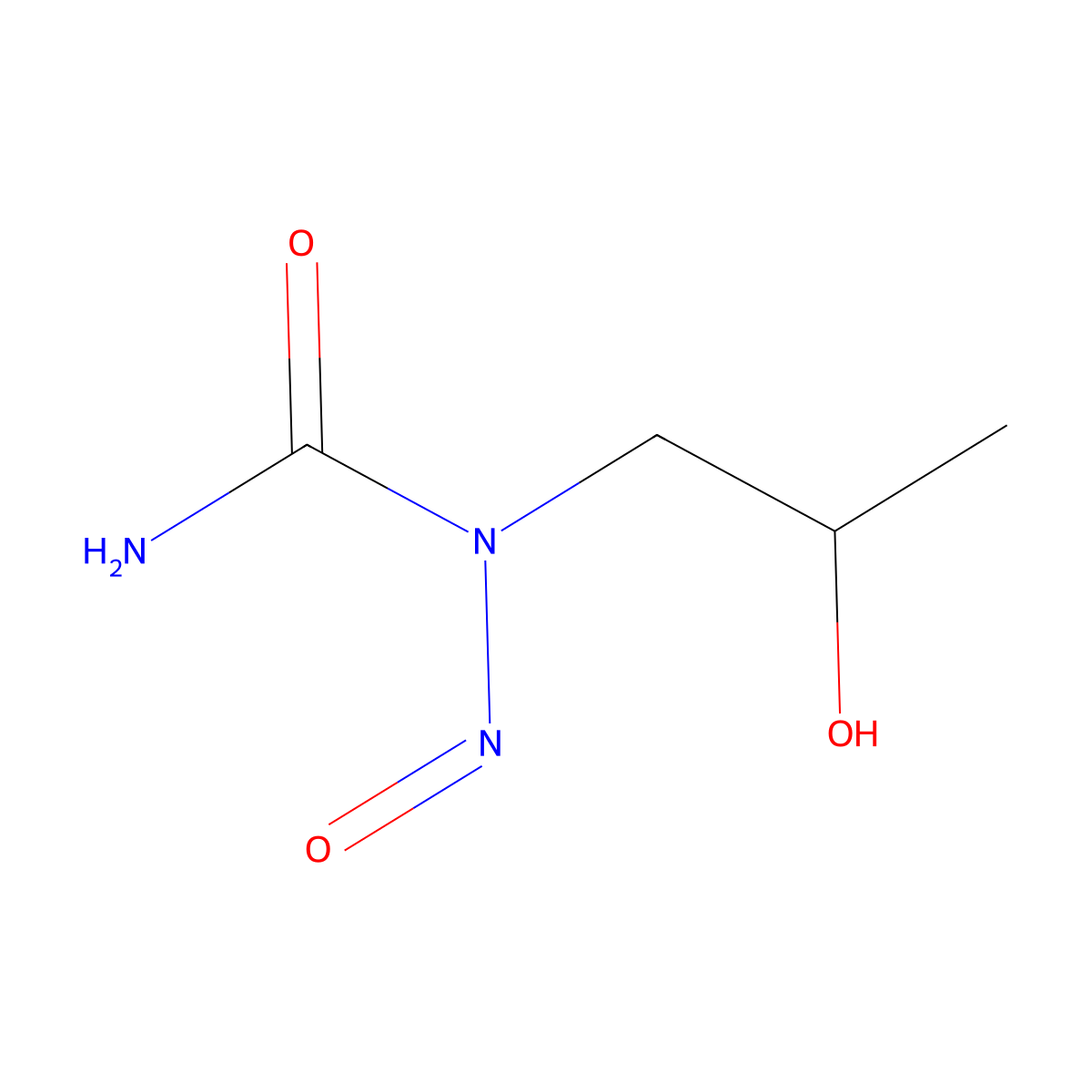 N-(2-hydroxypropyl)-N-nitrosourea molecular structure, CAS 71752-69-7