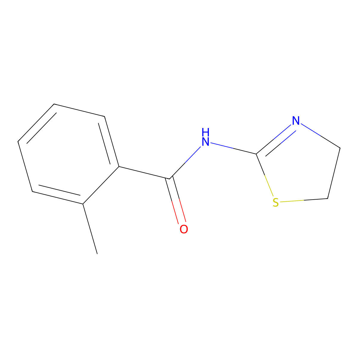o-Toluamide, N-(2-thiazolidinylidene)- molecular structure, CAS 71753-20-3