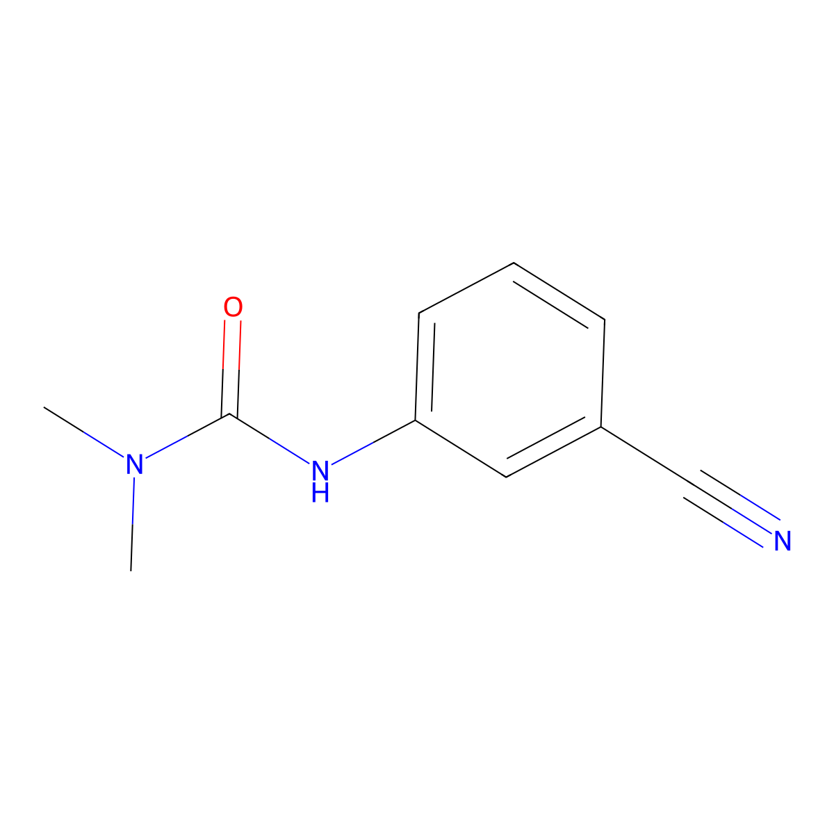 1-(3-Cyanophenyl)-3,3-dimethylurea molecular structure, CAS 71754-19-3