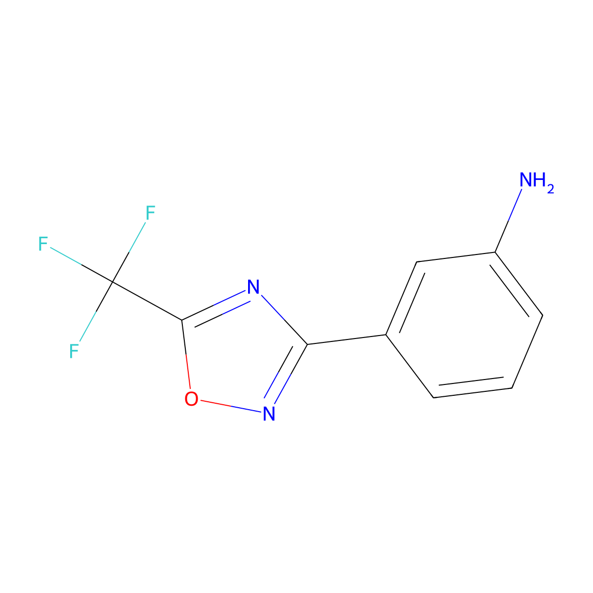 3-(5-(Trifluoromethyl)-1,2,4-oxadiazol-3-yl)aniline molecular structure, CAS 71754-23-9