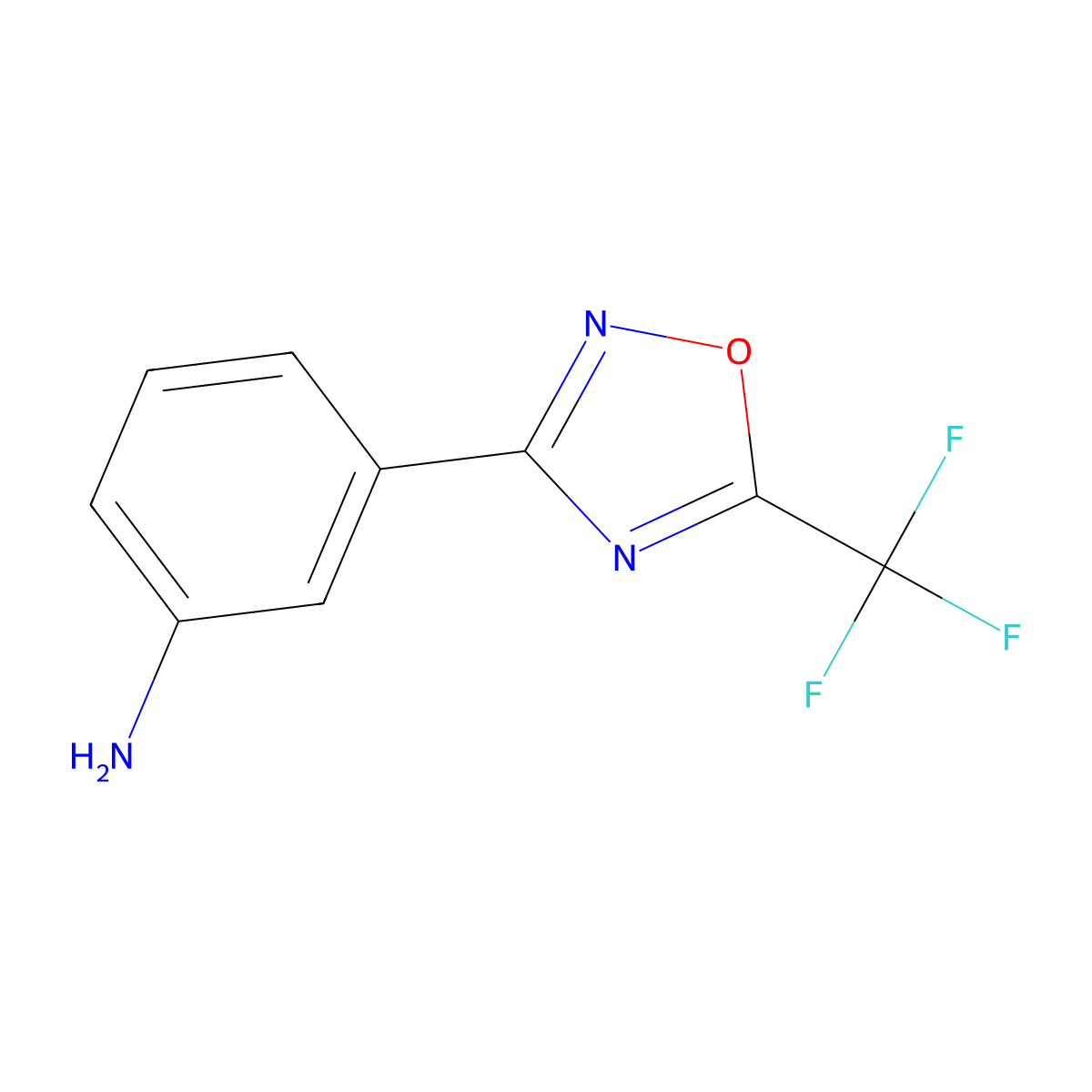 3-(5-(Trifluoromethyl)-1,2,4-oxadiazol-3-yl)aniline molecular structure, CAS 71754-23-9