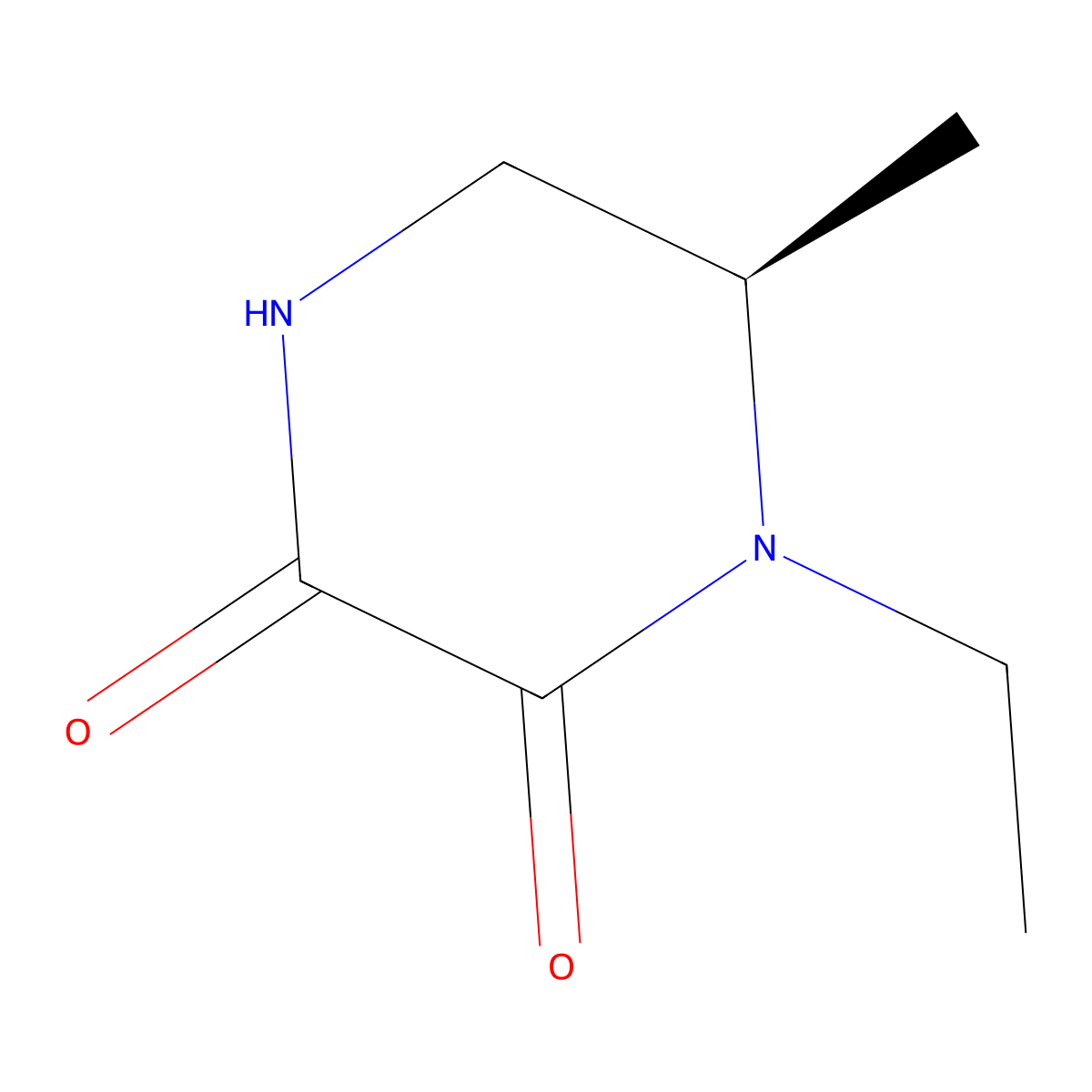 (6R)-1-Ethyl-6-methylpiperazine-2,3-dione molecular structure, CAS 71754-90-0