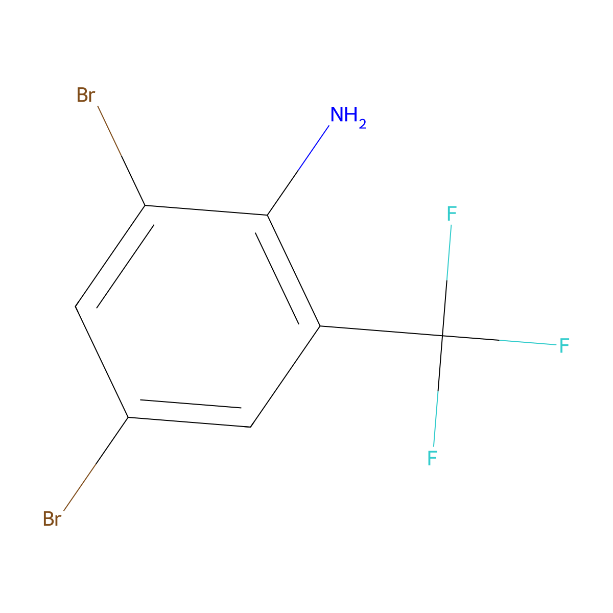 2-Amino-3,5-dibromobenzotrifluoride molecular structure, CAS 71757-14-7
