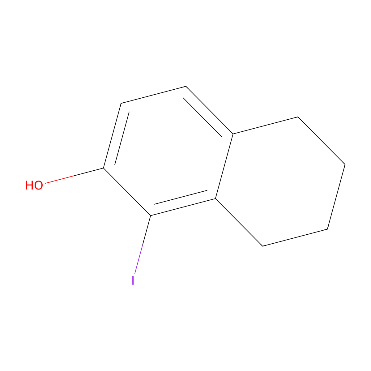 1-Iodo-5,6,7,8-tetrahydro-2-naphthol molecular structure, CAS 71758-46-8