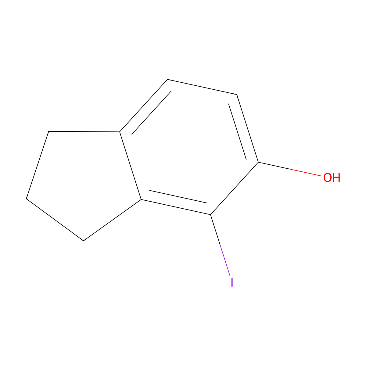 4-iodo-2,3-dihydro-1H-inden-5-ol molecular structure, CAS 71758-47-9