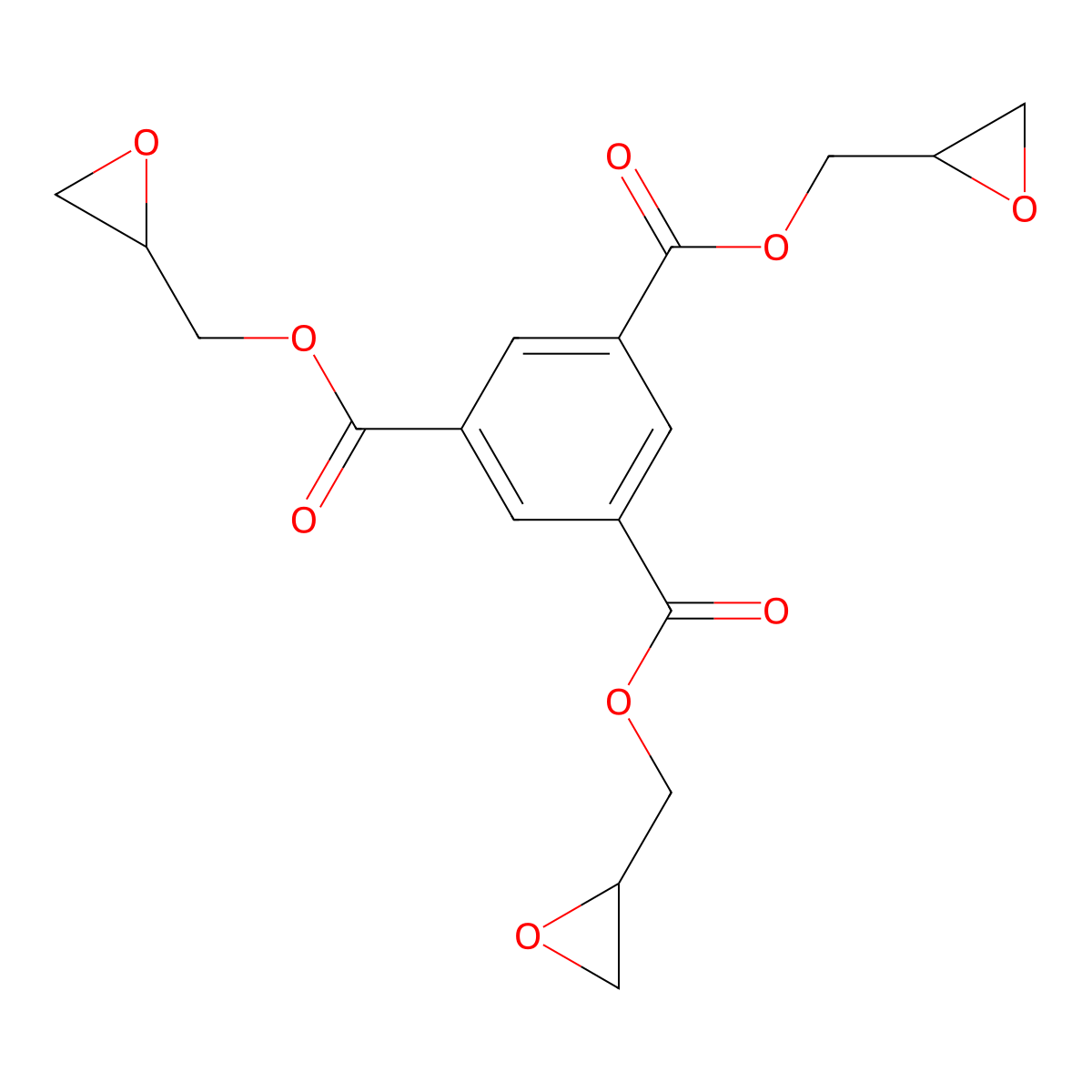 1,3,5-Tris(2-oxiranylmethyl) 1,3,5-benzenetricarboxylate molecular structure, CAS 7176-19-4